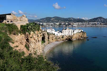 Panoramic view from the castle in Ibiza, Spain